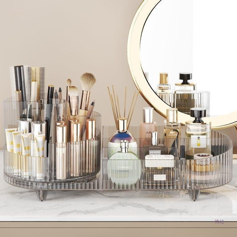 Cosmetics Storage Box Large Capacity Rotatable Dresser Table Lipstick Skin Care Products Transparent Rack Acrylic - Fast shipping USA store