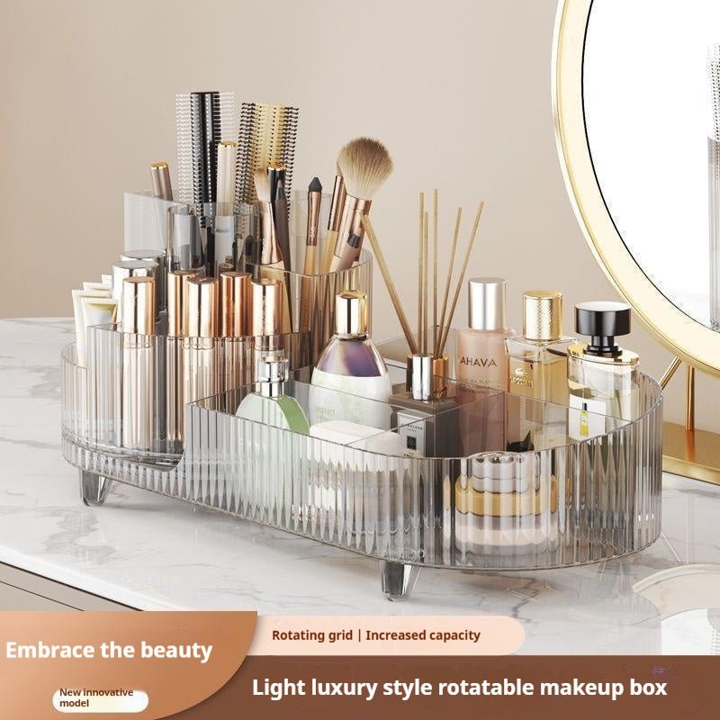 Cosmetics Storage Box Large Capacity Rotatable Dresser Table Lipstick Skin Care Products Transparent Rack Acrylic - Fast shipping USA store