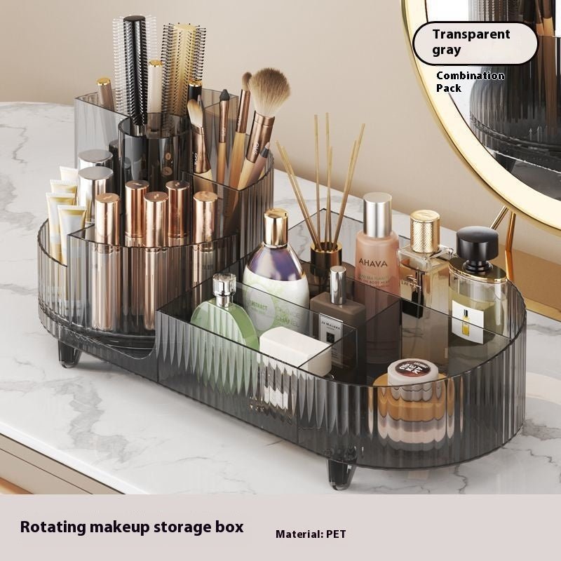 Cosmetics Storage Box Large Capacity Rotatable Dresser Table Lipstick Skin Care Products Transparent Rack Acrylic - Fast shipping USA store