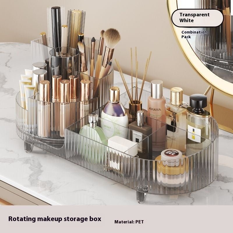 Cosmetics Storage Box Large Capacity Rotatable Dresser Table Lipstick Skin Care Products Transparent Rack Acrylic - Fast shipping USA store