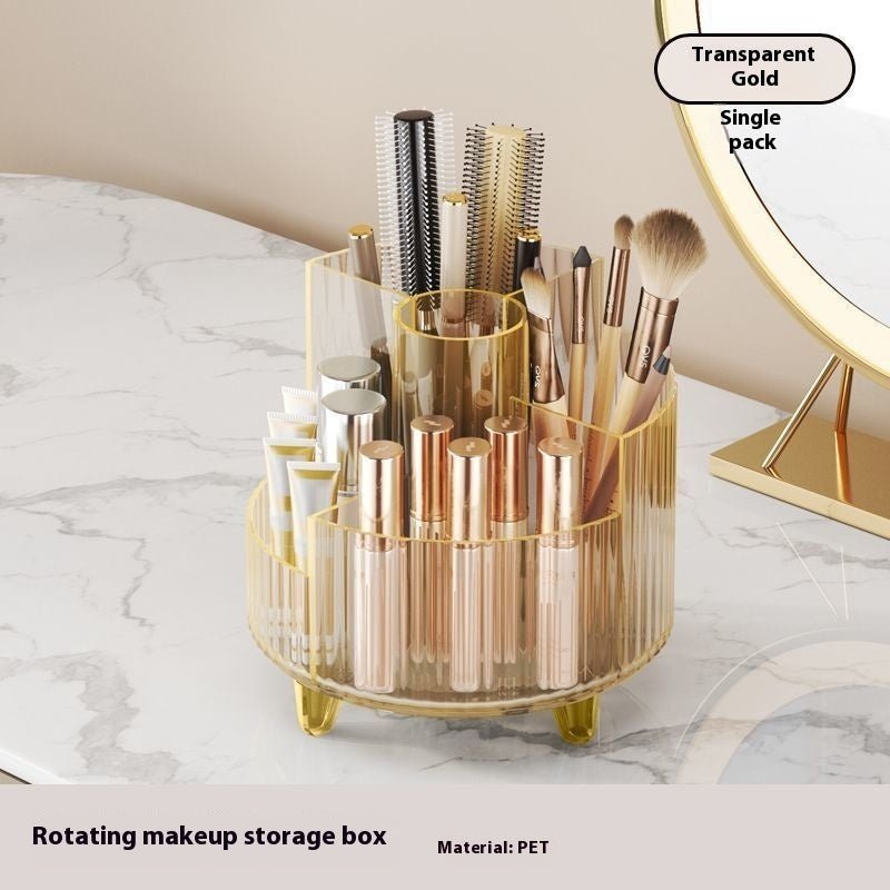 Cosmetics Storage Box Large Capacity Rotatable Dresser Table Lipstick Skin Care Products Transparent Rack Acrylic - Fast shipping USA store