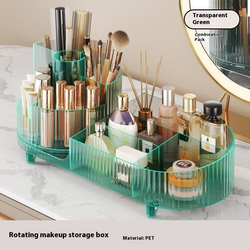 Cosmetics Storage Box Large Capacity Rotatable Dresser Table Lipstick Skin Care Products Transparent Rack Acrylic - Fast shipping USA store