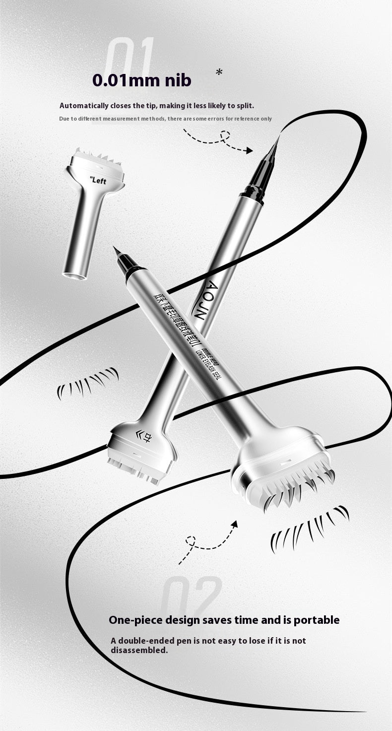 Double-headed Lower Eyelash Stamp Pen Waterproof Natural Long Lasting Eyeliner Beauty Products - Fast shipping USA store