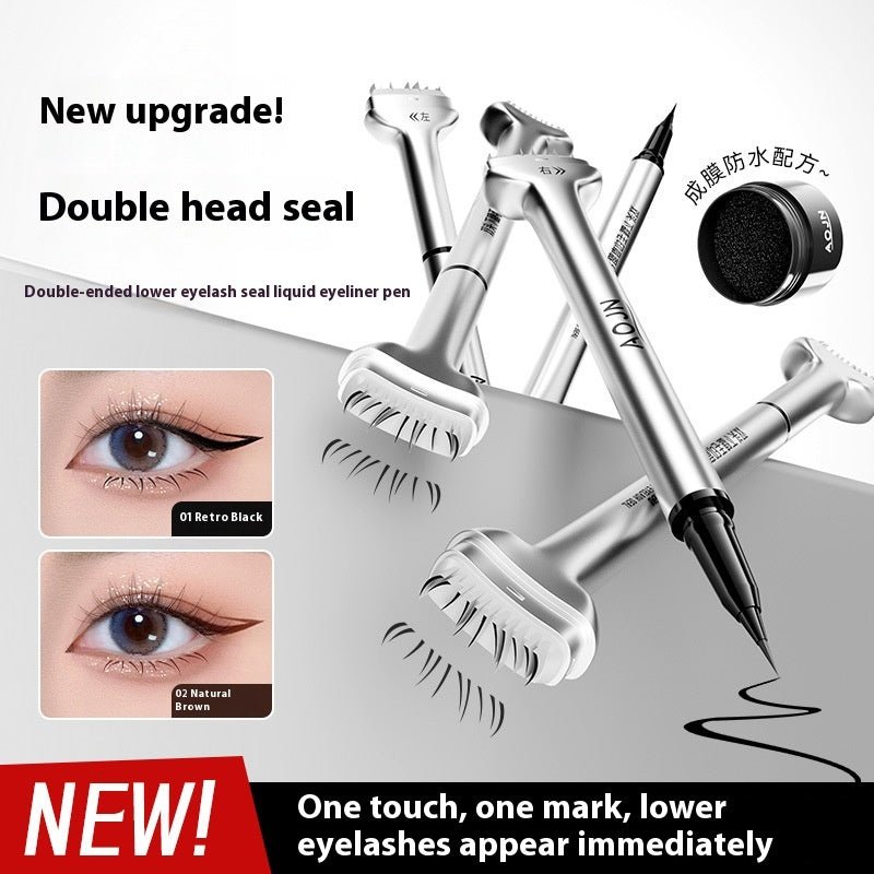Double-headed Lower Eyelash Stamp Pen Waterproof Natural Long Lasting Eyeliner Beauty Products - Fast shipping USA store
