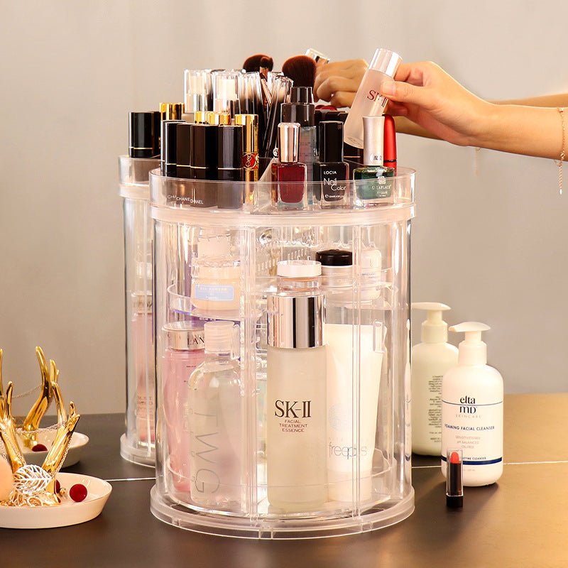 Rotating Cosmetics Storage Rack Table Red Skin Care Products Large Capacity - Fast shipping USA store
