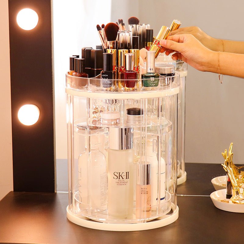 Rotating Cosmetics Storage Rack Table Red Skin Care Products Large Capacity - Fast shipping USA store